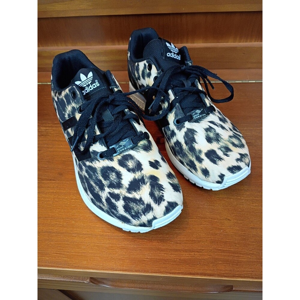 Adidas ZX FLUX Men's Size 7 Women 8.5 TORSION Ortholite Leopard Sneaker Shoes